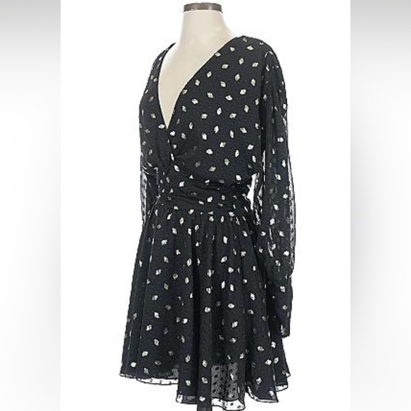 MISA Los Angeles Davie Ruched Metallic Chiffon Mini Dress (2 way wear) - Picture 7 of 16